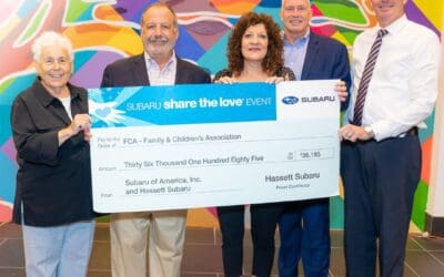 Hassett Subaru Presents FCA with $36,185 Donation for Share the Love Campaign